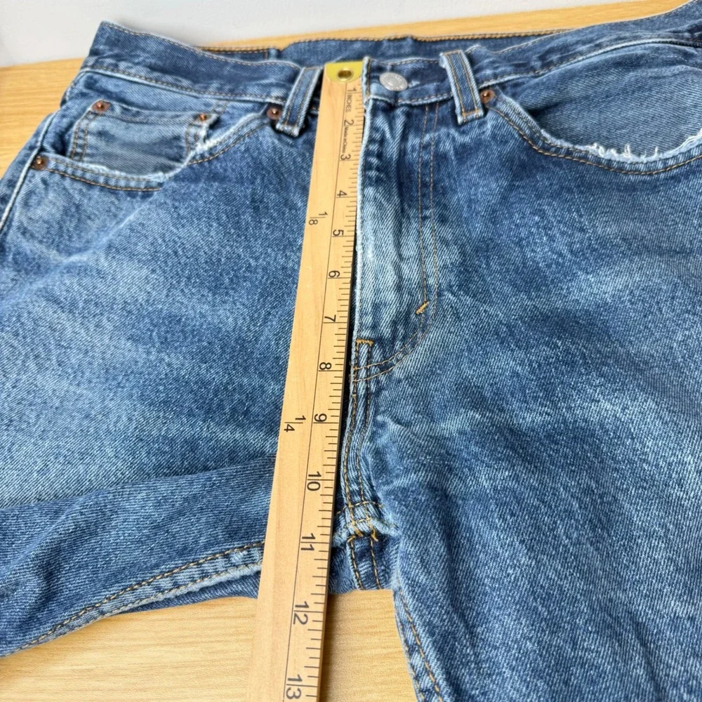 Levis 505 Mens Straight Leg Regular Fit Jeans 32x34 (31x31) Distressed Americana